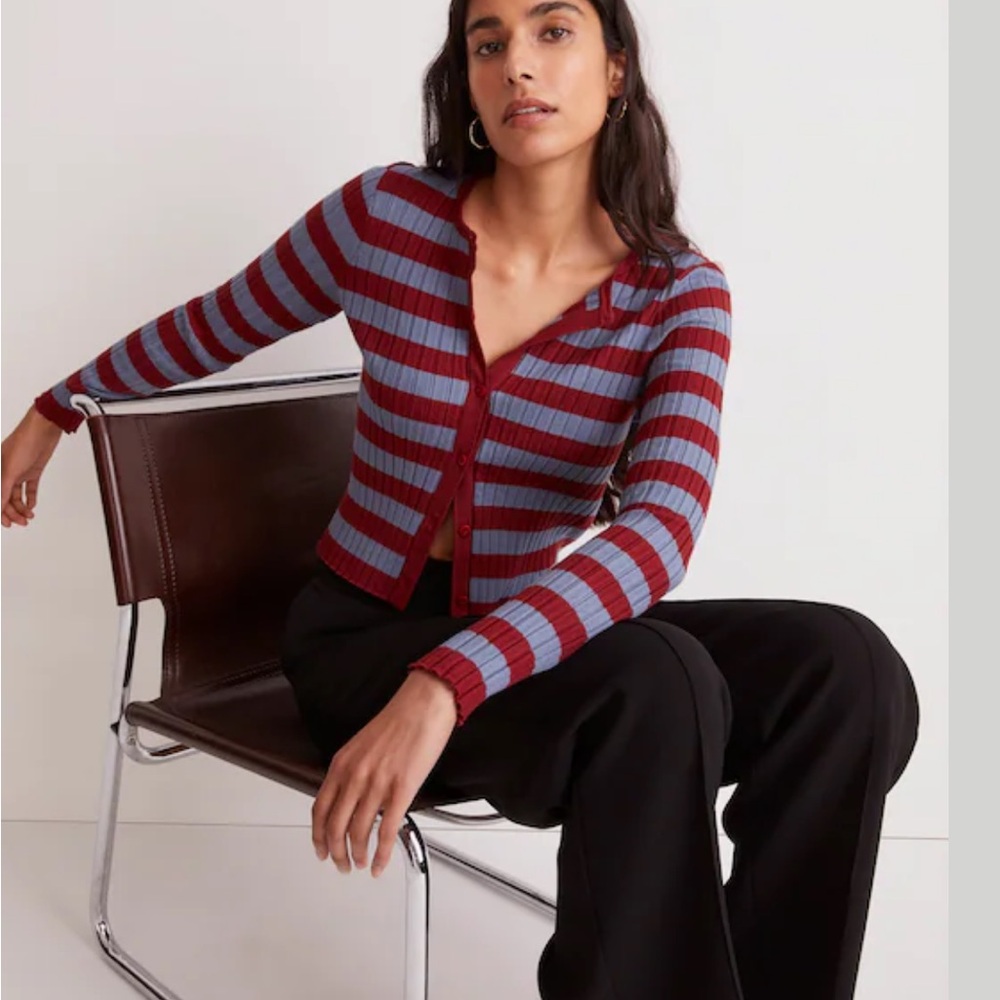 The Signature Knit Crewneck Cardigan Sweater